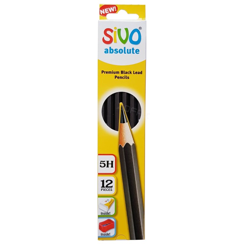 SIVO Absolute Graphite Drawing Pencils, 5H Graded, Pack of 12,
