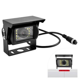 Back Up Camera for Cars with 24 LEDs,IP69 Waterproof Night Vision 4Pin Backup Camera with GX12 M12 Aviation Connector,Universal DC12V/24V RV Backup Camera Trailer Backup Camera