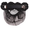 GLOBAL BOX Barrette Chignon Net with Net Roses Flower Decoration
