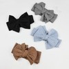 Esumun Baby Girls Waffle Knitting Hair Bow Headwrap, Wool Knitted