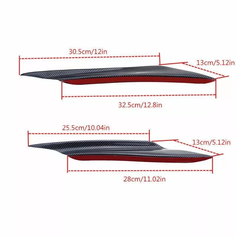 SDeelCase Carbon Effect Bumper Splitter Fin Wing Spoiler Canard Diffuser