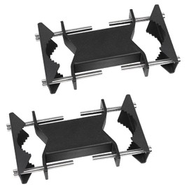 KSWLOR Double Antenna Mast Clamp V Jaw Block Heavy Duty Antenna Mast to Mast Clamp Kits,Deck Patio Umbrella Clamp Pole to Pole Mount Bracket Kits,Antenna Pipe Clamp for Ham,CB,TV,Flagpole,Patio umbrella