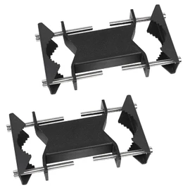 KSWLOR Double Antenna Mast Clamp V Jaw Block Heavy Duty Antenna Mast to Mast Clamp Kits,Deck Patio Umbrella Clamp Pole to Pole Mount Bracket Kits,Antenna Pipe Clamp for Ham,CB,TV,Flagpole,Patio umbrella