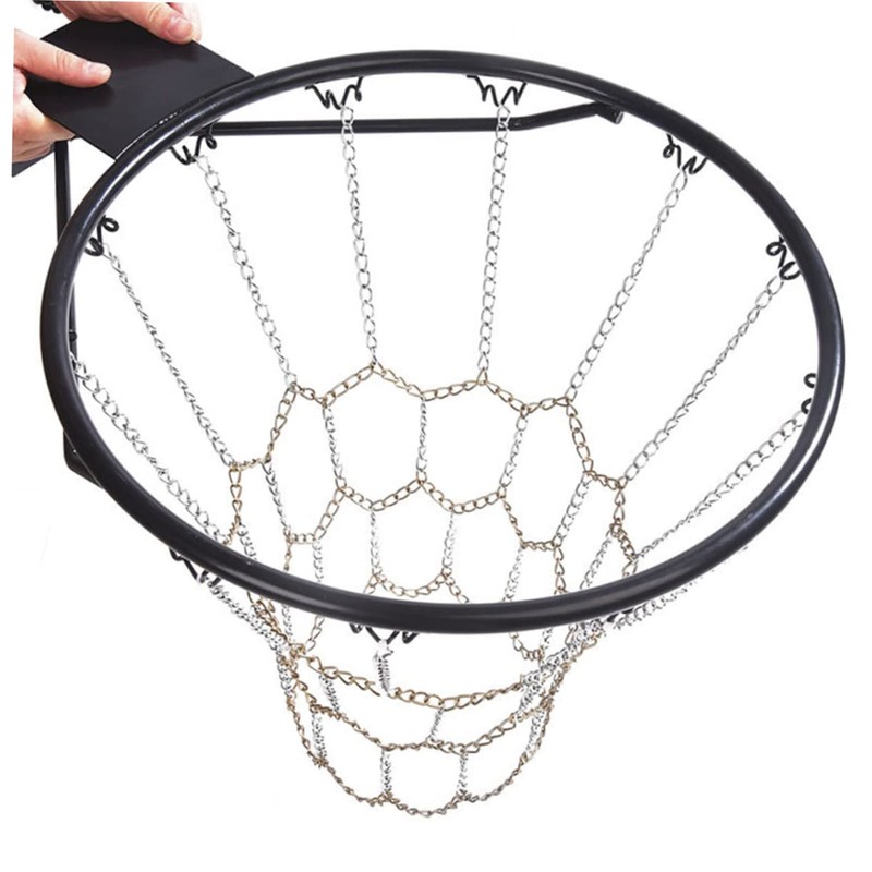 KICHOUSE Practical Basketball Net Pocket Iron Chain Net for Home