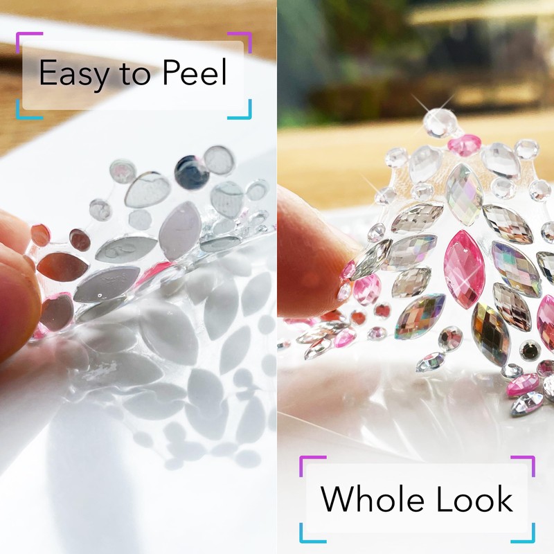 Face Gems for Festivals, Parties & Carnivals (8 Pack), Stick-on