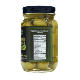Green Jay Gourmet Jalapeno Stuffed Olives – Stuffed Green Olives for Cocktail Garnish & Cheese Board Recipes – Dirty Martini Olives & Cocktail Olives – Gourmet Olives – All Natural – Large – 16 Ounces