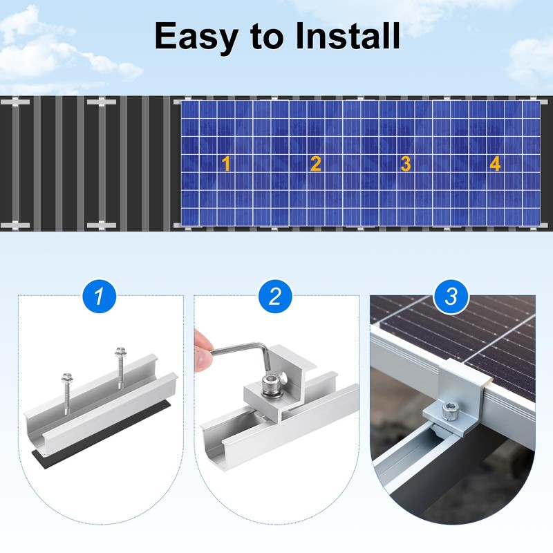 M METERXITY 10 PCS Solar Panel Mounting Brackets Kits, Aluminum