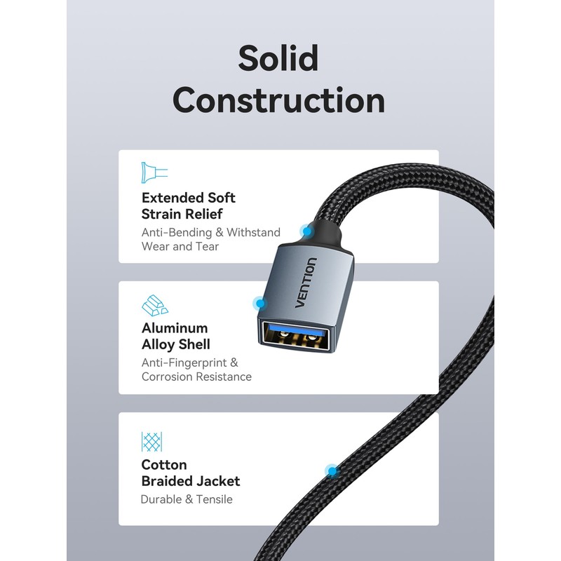 VENTION USB Extension Cable 6.6FT, USB Extender USB 3.0 Extension