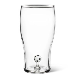 Abbott Collection Soccer Ball Icon Beer Glass - Glass, White/Black, 6" H (20oz)