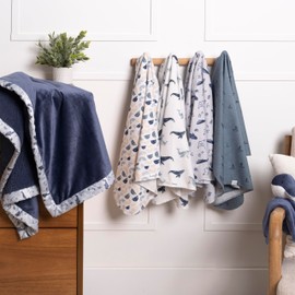 Gerber Unisex Baby 100% Cotton Flannel Receiving Blankets 30x30 Inches (Pack of 4), Coastal Calm, One Size