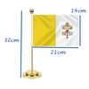 Vatican Desk Flag,12 inch Tall Small Vatican Indoor Banner,Tiny Printing