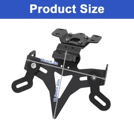 HIULLEN Motorrad Kennzeichenhalter, Einstellbarer Winkel kennzeichenhalterung, Nummernschildhalter, Universal Nummernschildhalter, Aluminiumlegierung Verstellbarer Motorrad für Yamaha MT-07 MT07 FZ-07
