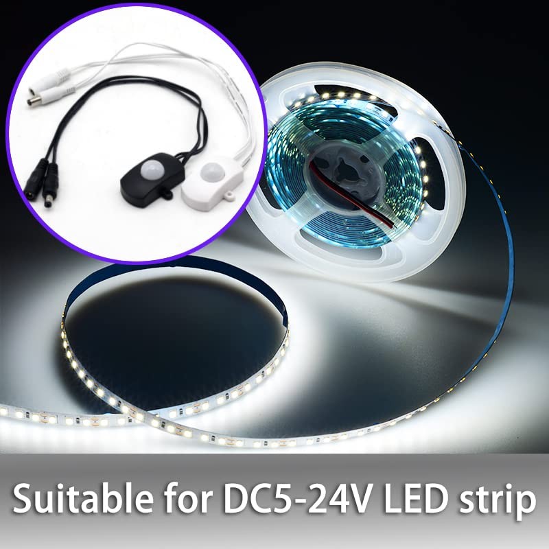 DC 5V-24V 5A PIR Motion Sensor, LED Light Induction Switch,