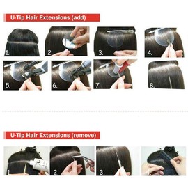 Elailite U-Tip Real Hair Bonding Extensions Keratin Hair Extensions Hair Straight 100 Strands 50 g 24 Inches / 60 cm #4P27 Medium Brown/Honey Blonde