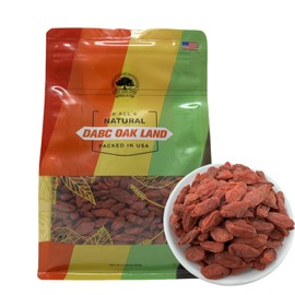 DABC OAK LAND Goji Berries, 1LB Wolfberry Premium Large Berry Form，5A Wolfberry 100% Natural Sun-Dried Whole Fruit, Sulfate & Additive Free Great Flavor for Soup，Drinks, Snacks, Beverages 1LB/Bag