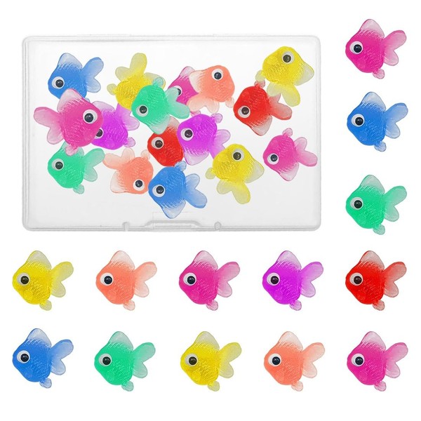 COYUN Pack of 25 Stretchy Neon Fish Artificial Floating Fish