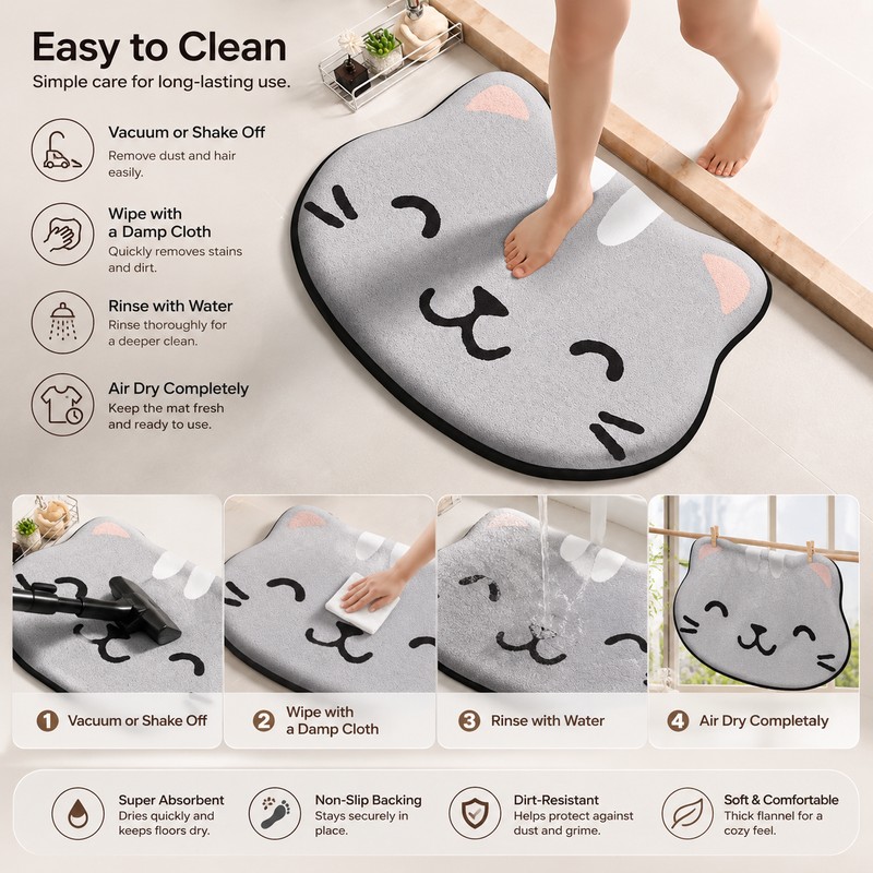 Bathroom Floor Mat for Toilet and Shower Room – Soft