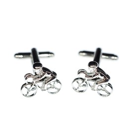 Miniblings Fahrrad Biker Fahrradfahrer Manschettenknöpfe - Handmade I Manschettenknopf Cufflinks Hemdknöpfe I schöne Holzbox inklusive - Fahrrad Biker Fahrradfahrer