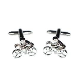 Miniblings Fahrrad Biker Fahrradfahrer Manschettenknöpfe - Handmade I Manschettenknopf Cufflinks Hemdknöpfe I schöne Holzbox inklusive - Fahrrad Biker Fahrradfahrer
