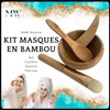 Mask Kit - Bamboo Spoon Spatula Bowl Brush Washcloth Loofah