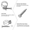 sourcing map 10Pcs Double Wire Hose Clamp, 21-25mm Adjustable Stainless