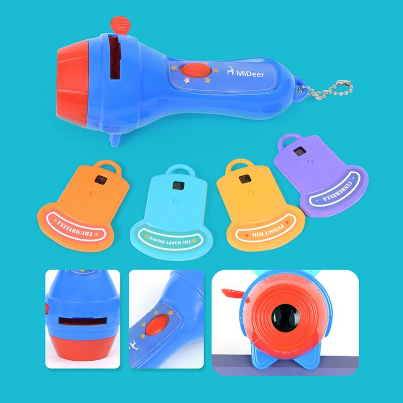 Mini Sleeping Story Telling Flashlight Projector Torch Educational Child Kid