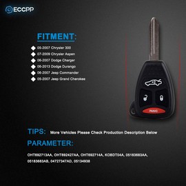 ECCPP 1X Uncut Keyless Entry Remote Key Fob OHT692713AA