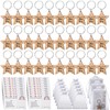 Candcamp 30 Set Gifts for Students from Teachers,Star Wooden Keyrings with Greeting Card,Term Class Gifts for Children,Leaving School Wooden Token