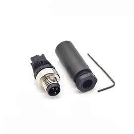 Pack of 5 M8 3-pin plug round connectors, on-site mounted with 8 mm wired sensor, industrial round plug IP67 unshielded code straight plug 60 V 4 A