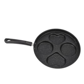 Egg Frying Pan 4 Cups Stick Proof Even Heating Iron Breakfast Cooker Pan for Pancake Bacon Burger