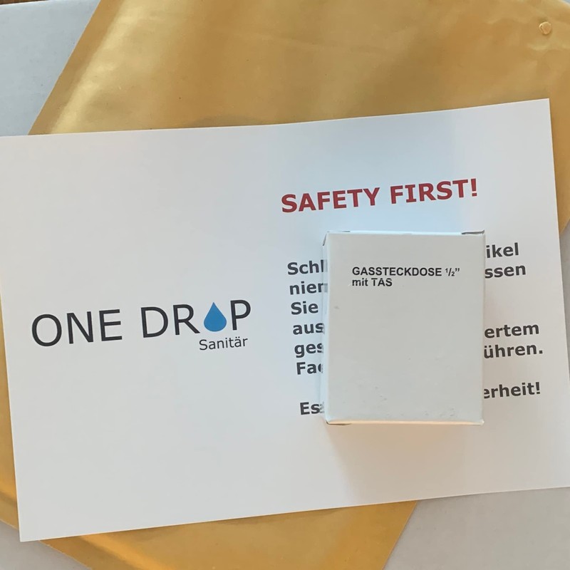 One Drop Gas Socket; AGS - Allgas Socket DIN DVGW