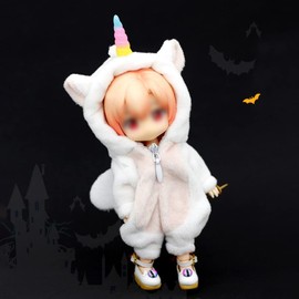 Highawk Obitsu 11 OB11 Size Costume, 11 Clothes, Animal, Animal, GSC, Home Wear, Doll Clothing, 1/12bjd Doll Clothing, Fluffy, 4.3 inches (11 cm) Doll (Unicorn / Angel)