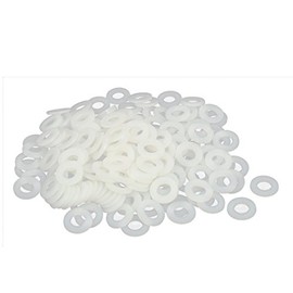 TOP-VIGOR 200Pcs White Nylon Flat Washers, M10 x 20mm x 2mm Insulating Round Seal Spacer Tap Sealing O Ring Gasket for Faucet Pipe Water Hose