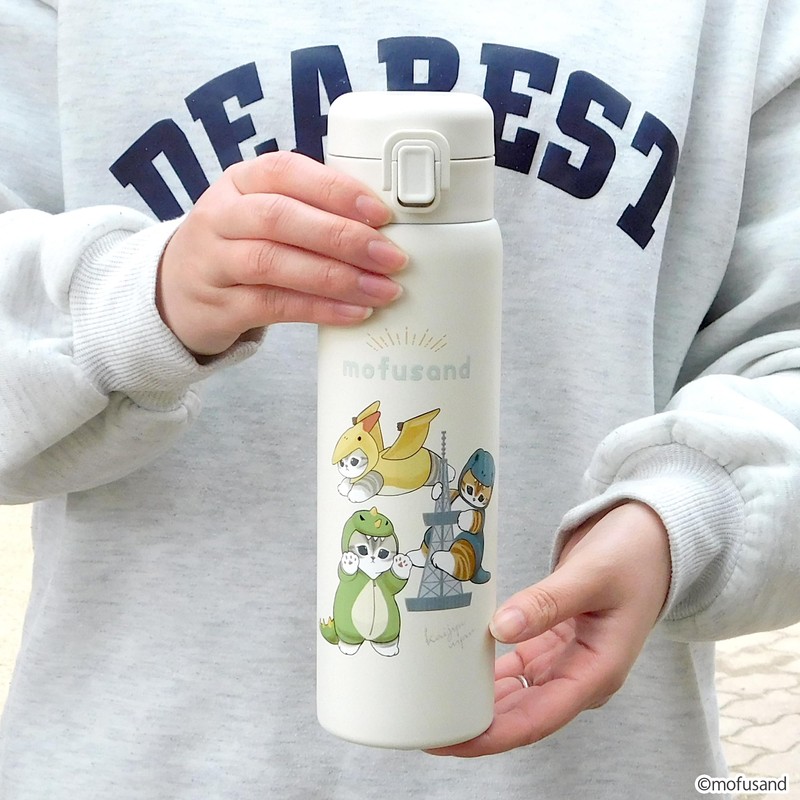 mofusand Vacuum Double Wall Thermal Insulation Stainless Steel One-Push Bottle
