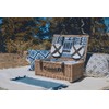 Belmont Wicker Picnic Basket with Deluxe Service for Four, Navy/White
