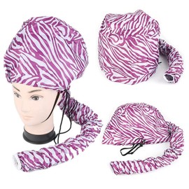 Locsanity Dreadlock Loose Natural Hair Bonnet Dryer Attachment Quick Drying Cap - Black or Purple (Purple Animal)