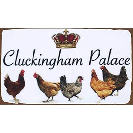 BCTS Aluminium Chickens Sign, 8x12 inch, Farmhouse Style, Wall Mount, Rectangular, Chicken-related text, United States