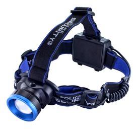 Police Security Breakout COB Headlamp - Ultra Bright - 600 Lumen - Wide Angle 120° View - Night Vision - Pivot Head - 3 Modes (High, Low, Red - Night Vision)