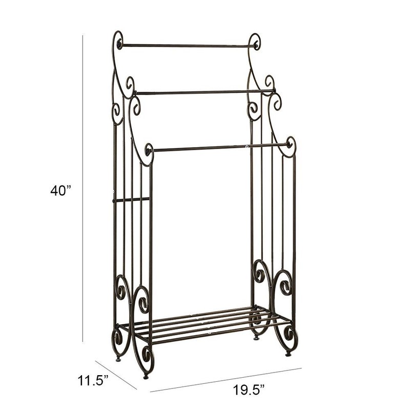 Kings Brand Furniture Pewter Metal Towel Racks for Bathroom with