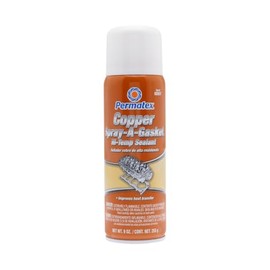 Permatex 80697 Copper Spray-A-Gasket Hi-Temp Adhesive Sealant, 9 oz. net Aerosol Can 2 Pack (2) 2