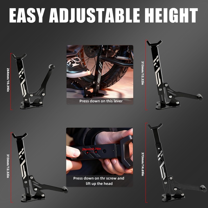 BAOUFF Motorcycle Front and Rear Wheel Stand Lift,Universal Portable Height