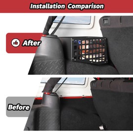 JeCar Aluminum Alloy Trunk Wheel Weel Molle Storage Organizer for 2007-2017Jeep Wrangler JK JKU (Driver Side)