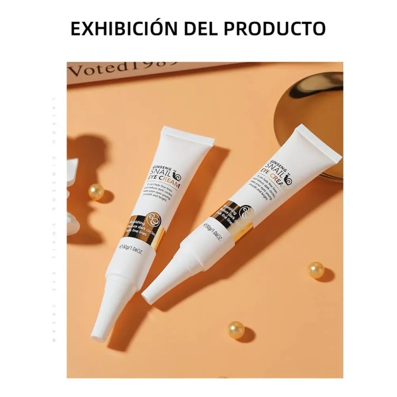 MOPOYAT Crema para Ojos Ginseng y Caracol Nutritiva 30g x2