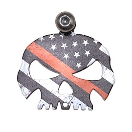 Kustom Cycle Parts Universal Thin Red Line Skull Bell Hanger - Bolt and Ring Included (Bell Not Included). Fits all Harley Davidson Motorcycles & More! Proudly MADE IN THE USA!