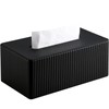 KINGFOM Tissue Box Cover, PU Leather Tissue Box Holder for
