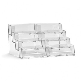 Taymar 8BC93 Business Card Holder, Business Card Stand, Business Card Stand, 2 x 4 Tiers, Transparent, Pack of 1