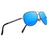 MERRY'S Polarized Sunglasses Men's Driver Glasses Bamboo Leg S8766 (Blue
