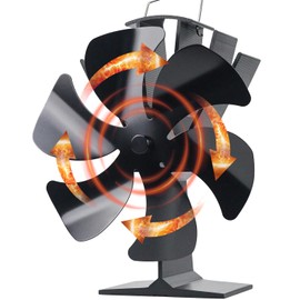 Tomersun Wood Stove Fan Wood Stove Fan Heat Powered Stove Fan Heater Fireplace Fan for Pellet/Wood Burner/Fireplace