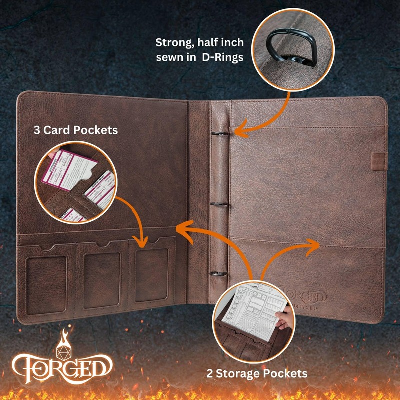 Forged Dice Co. Game-Folio PU Leather Portfolio Binder - Gaming