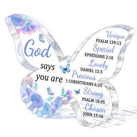 Christian Gifts for Women Girls Friends Religious Bible Scripture Desk Decor Bible Gifts for Women Inspirational Birthday Christmas Easter Gift Pretty Desk Decor Home Decorations